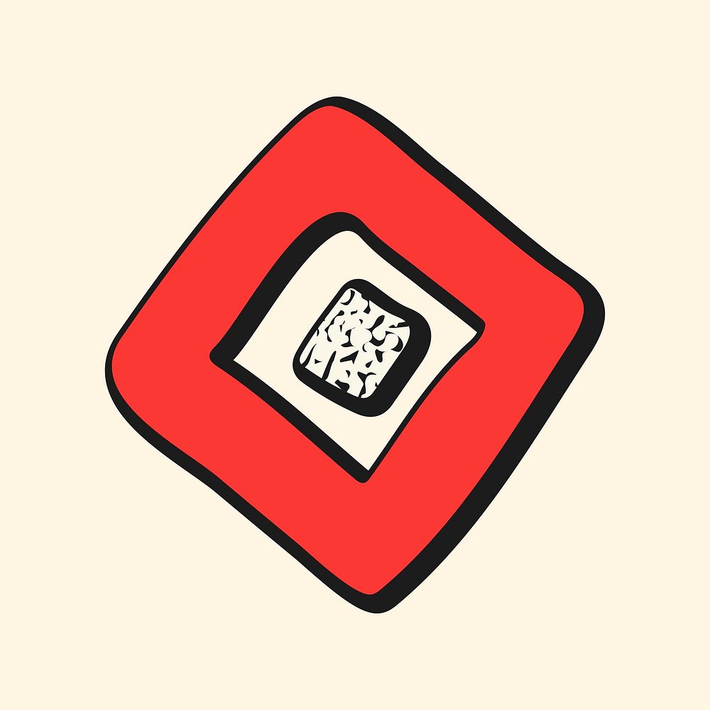 Memphis 90&rsquo;s style sticker, minimal red design