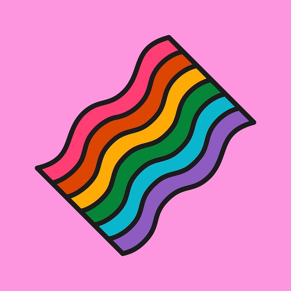 Pride month, rainbow flag illustration