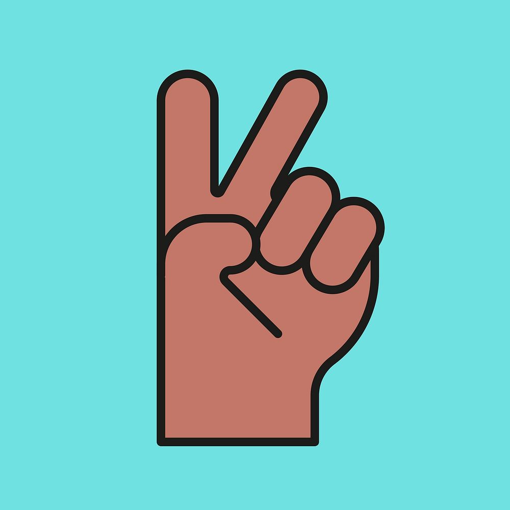 BLM peace sign sticker hand gesture psd