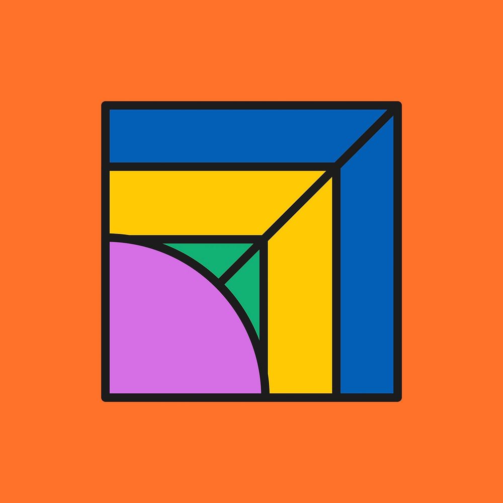 Square shape, colorful geometric design 