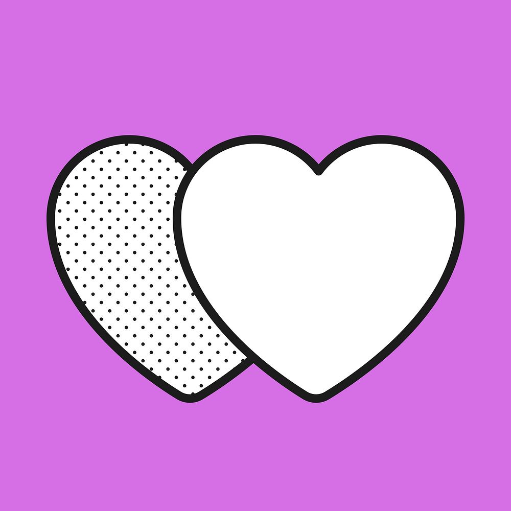 Two cute heart shapes illustration