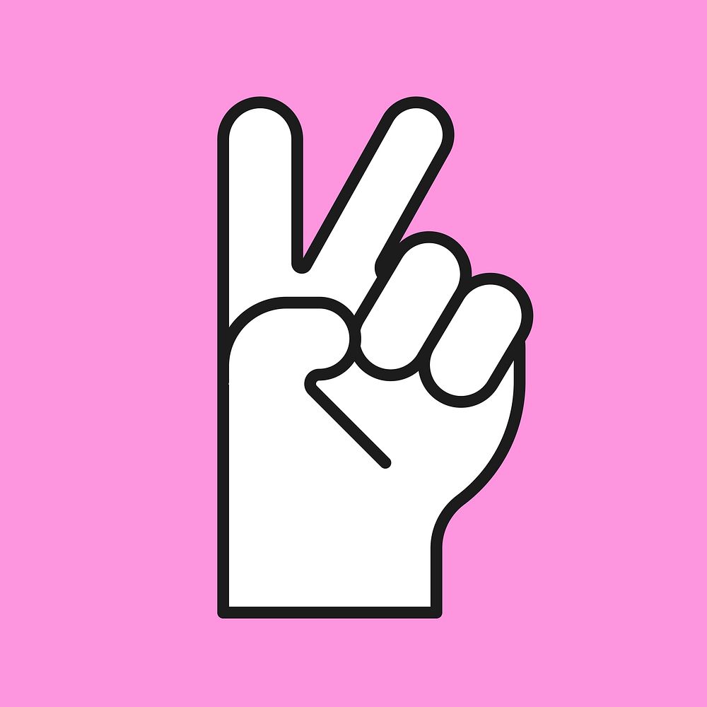 Peace sign sticker, hand gesture vector