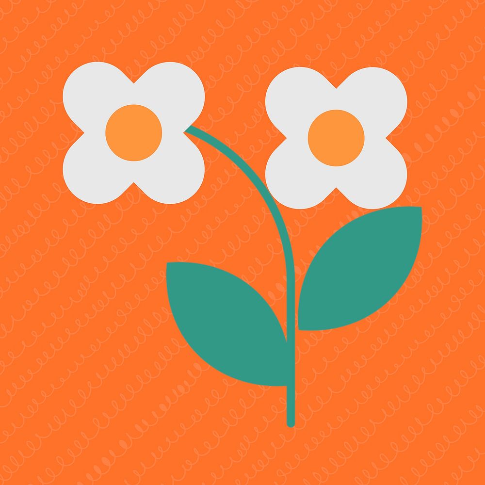 Cute daisy flower sticker, summer graphic vector