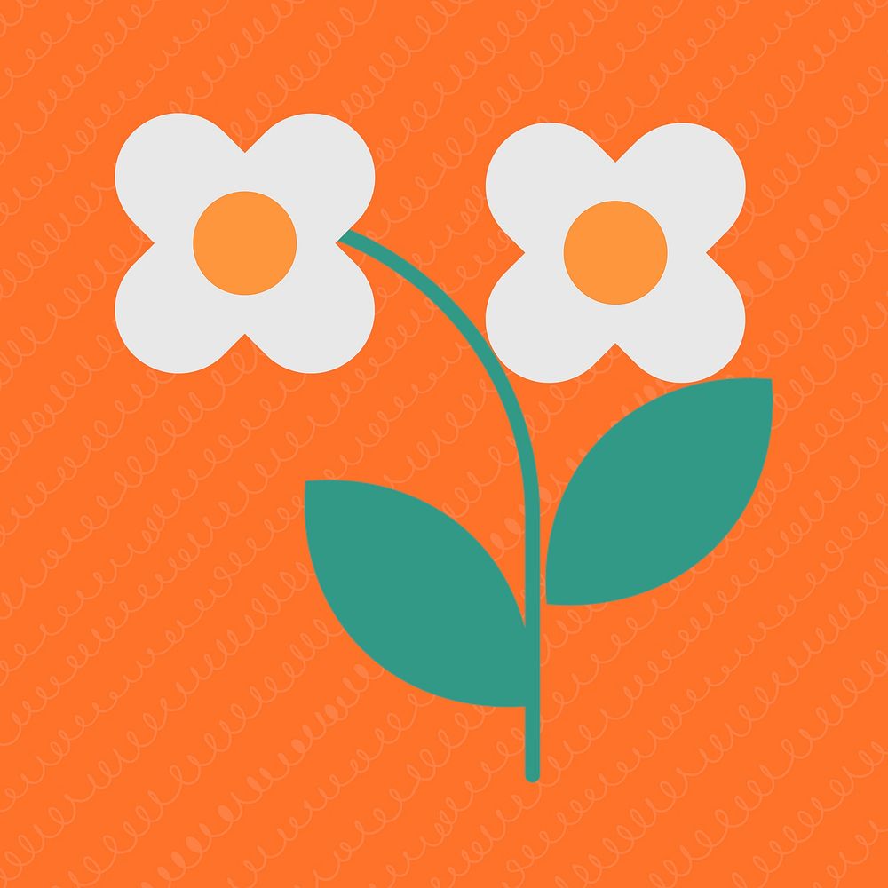 Cute daisy flower sticker, summer graphic psd