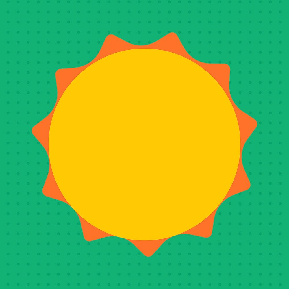 Yellow sun shape, cute summer graphic
