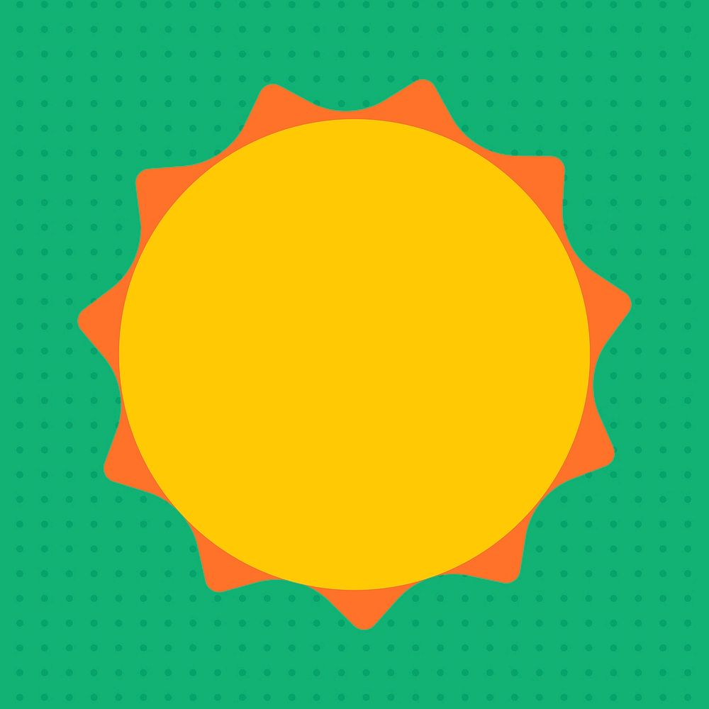 Sun shape clipart, funky graphic psd