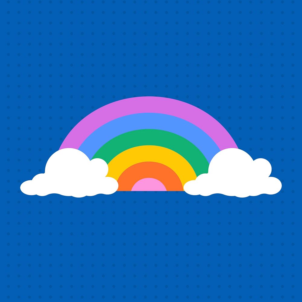 Rainbow sticker weather graphic psd