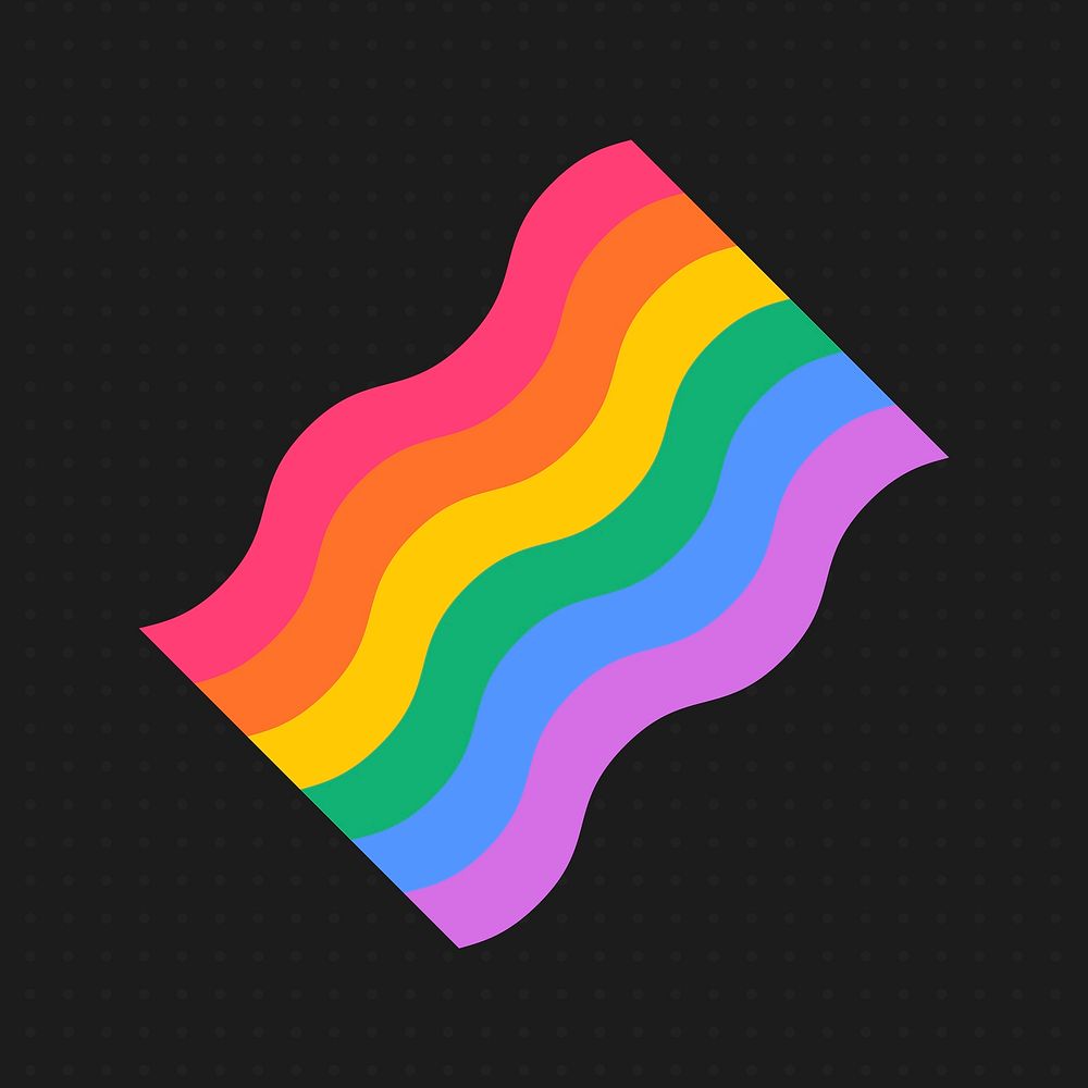 Pride month sticker, LGBT flag graphic vector