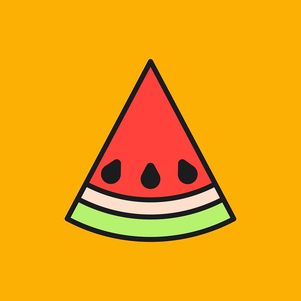 Watermelon sticker, tropical fruit graphic vector
