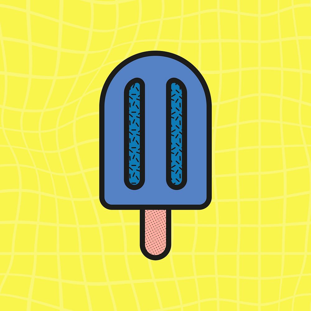 Popsicle ice cream sticker, cute food graphic psd