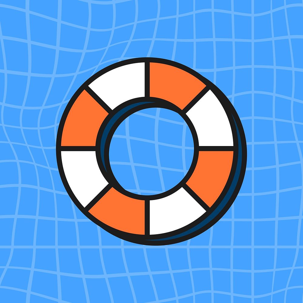 Life buoy, cute summer graphic