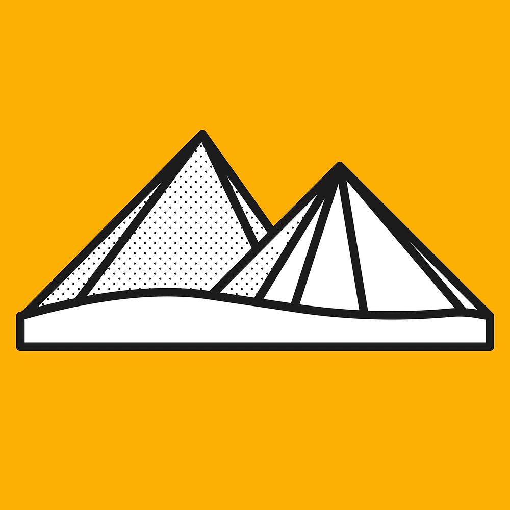 Geometric mountain, funky travel illustration