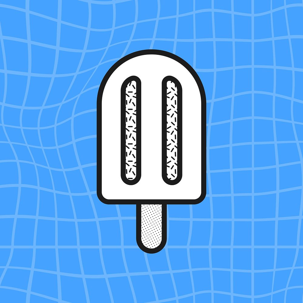 Popsicle ice cream sticker, cute food graphic vector