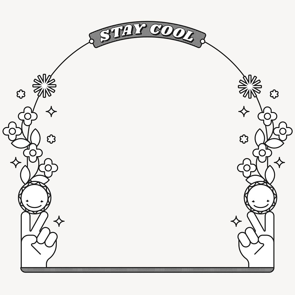 Stay cool frame Instagram post background psd