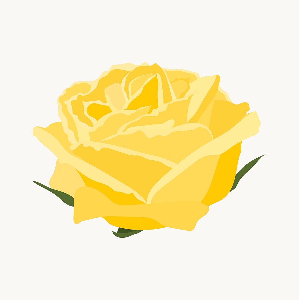 Colorful rose sticker, yellow flower, aesthetic design vector