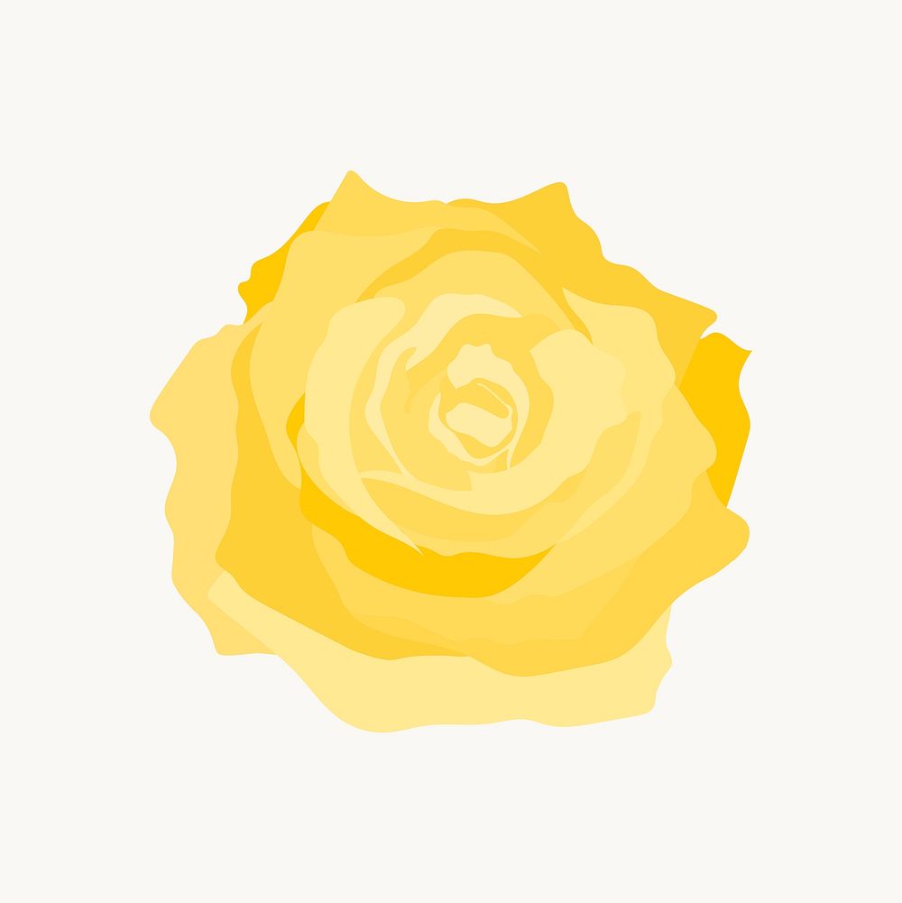 Colorful rose sticker, yellow flower, aesthetic design psd