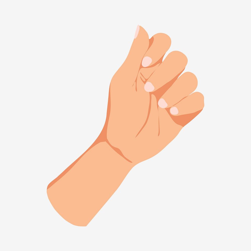 Feminine hand sticker, realistic gesture illustration vector