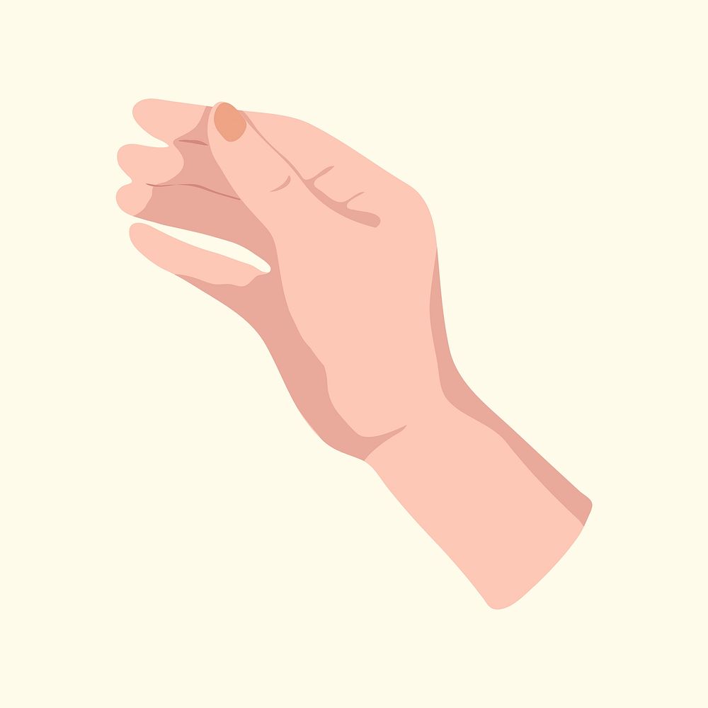 Woman's hand clipart, light skin, gesture illustration
