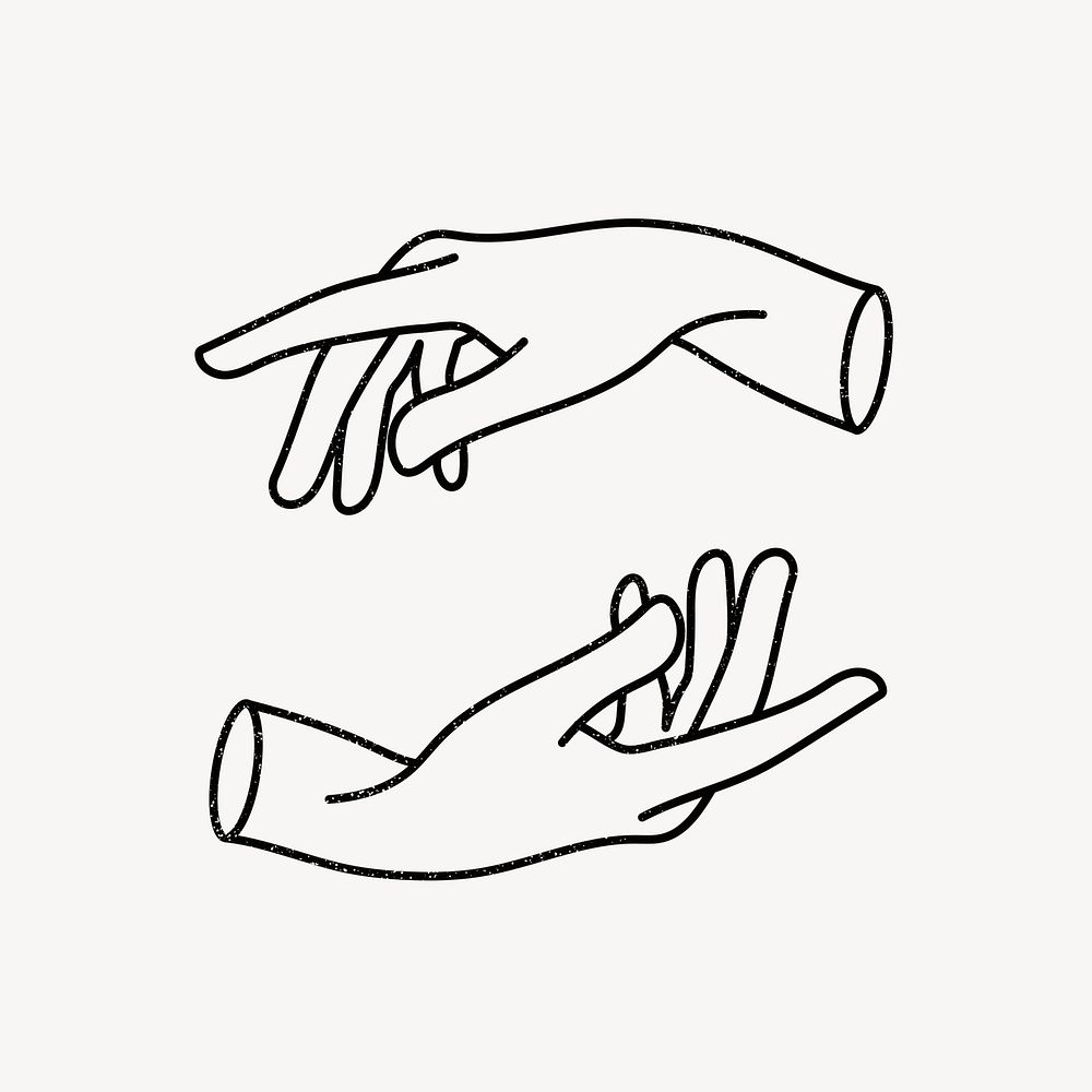 Hand gesture clipart, doodle illustration