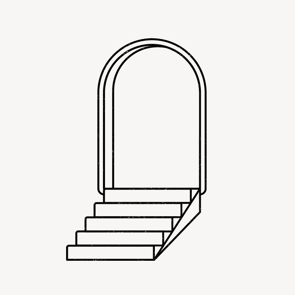 Door drawing frame, gate illustration