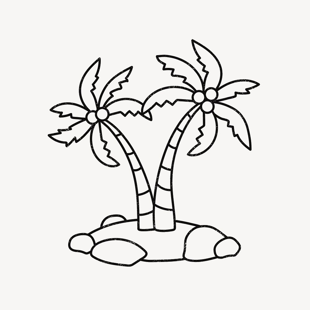 Coconut tree clipart, doodle illustration | Free Photo Illustration ...