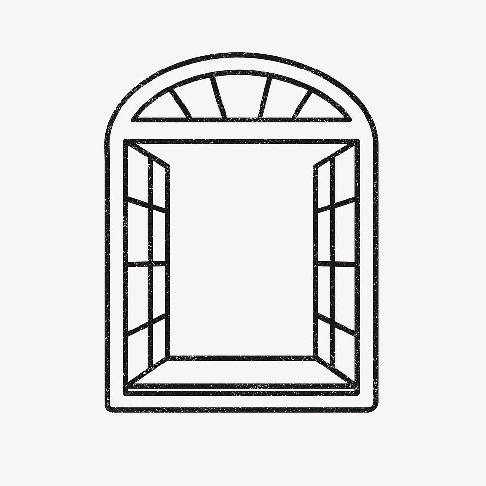 Window frame clipart, doodle illustration