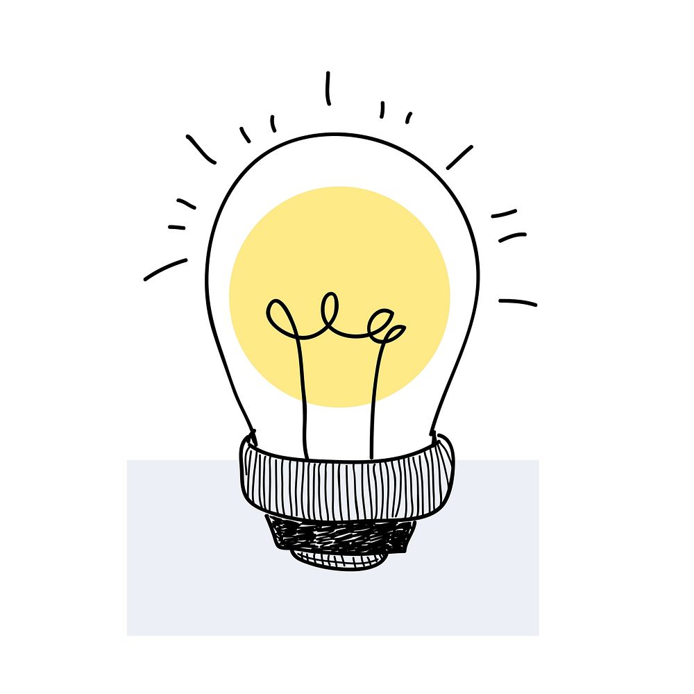 Vector of a light bulb doodle
