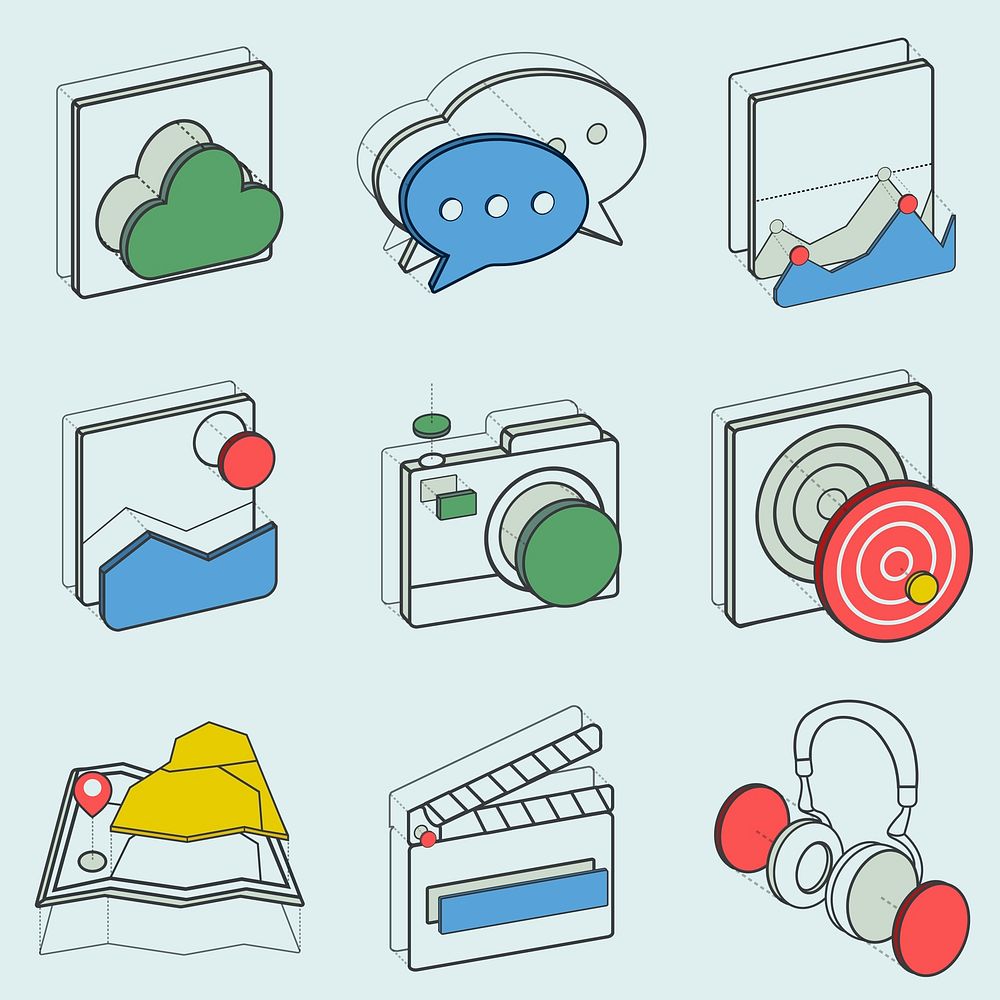 Illustration set of recreation icons