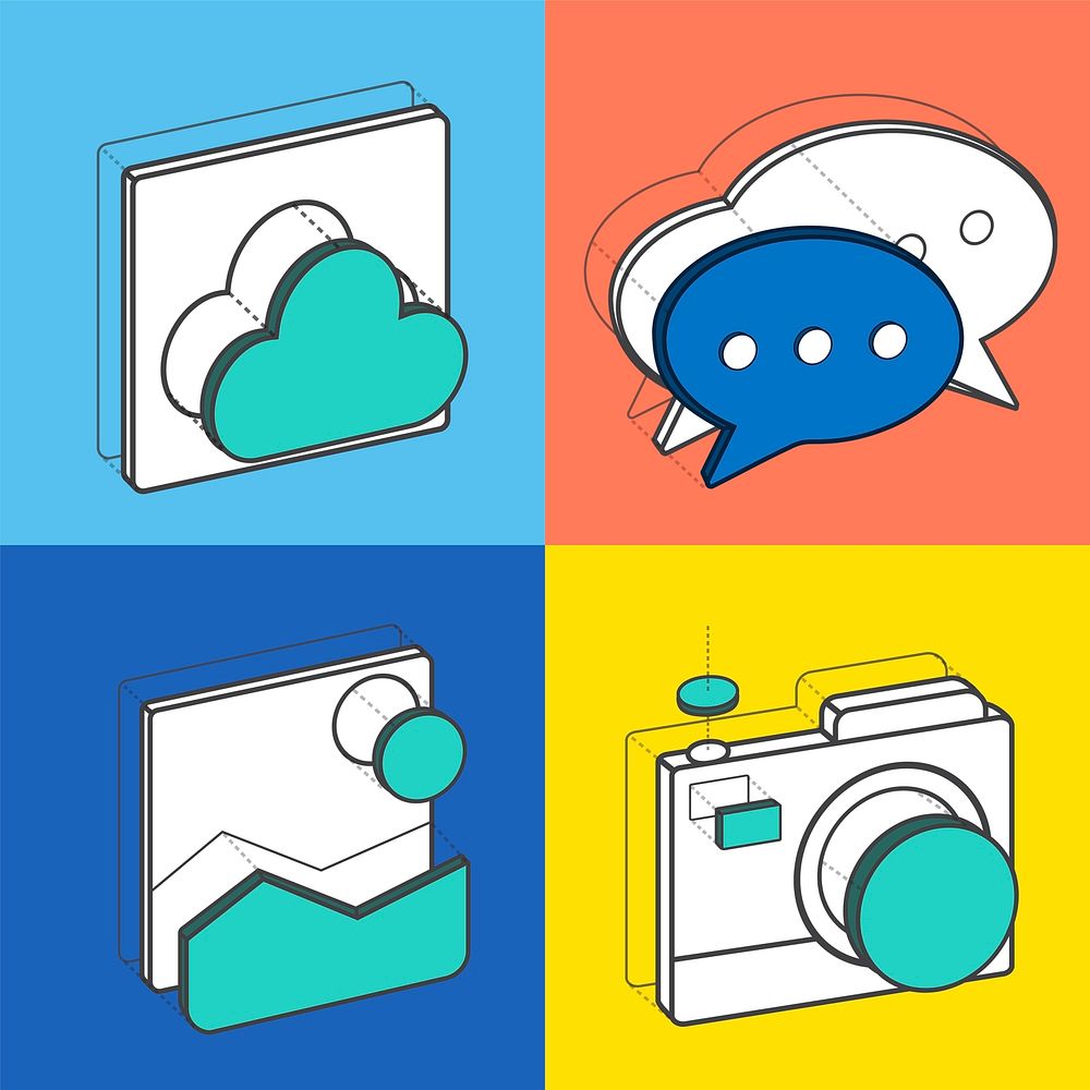 Set of illustration graphic design icon