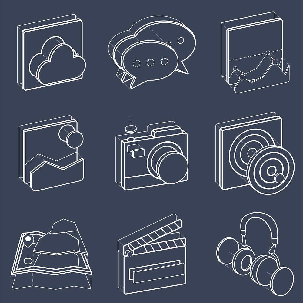 Illustration set of recreation icons