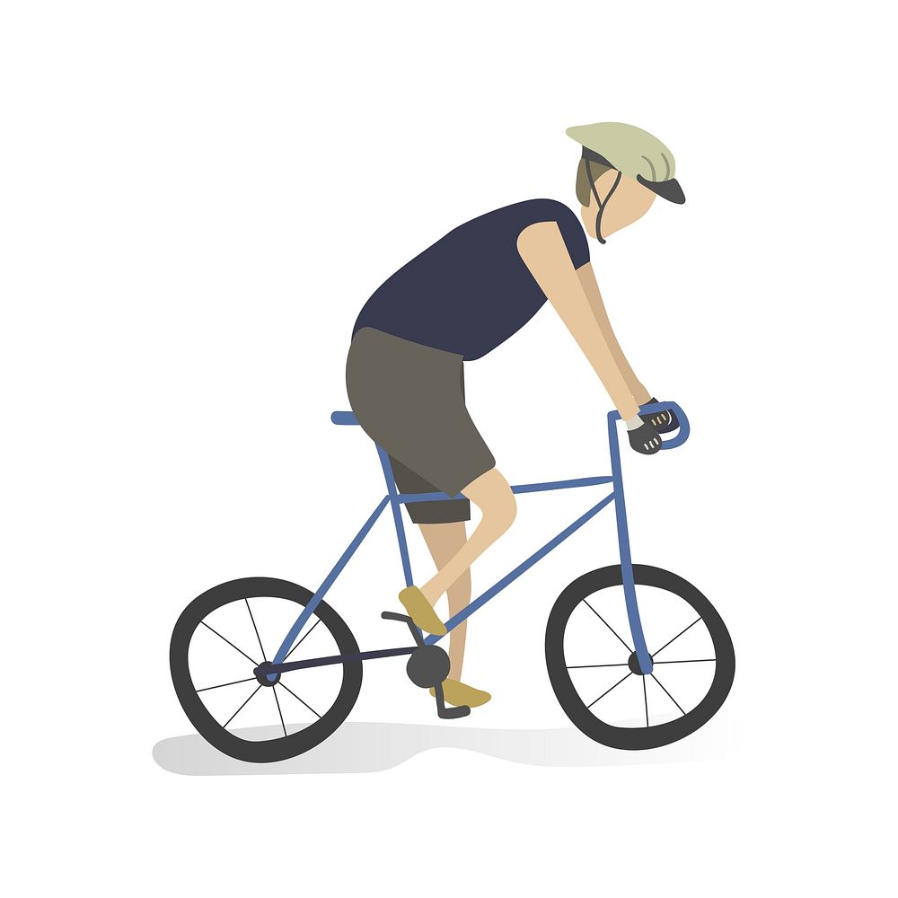 Character illustration of a guy on a bike