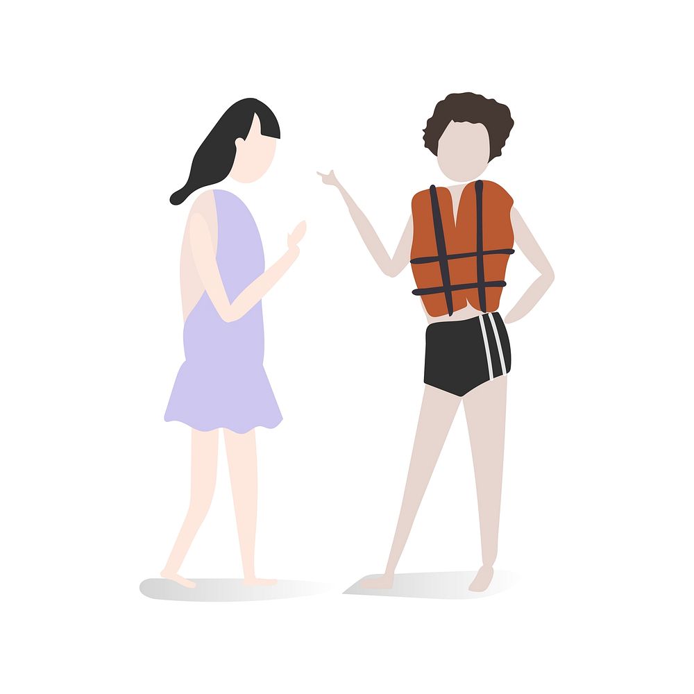 Character illustration of friends talking