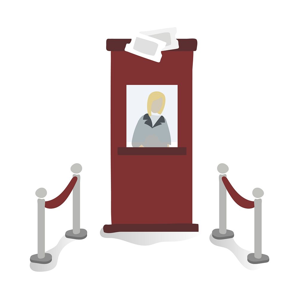 Illustration of a ticketing booth