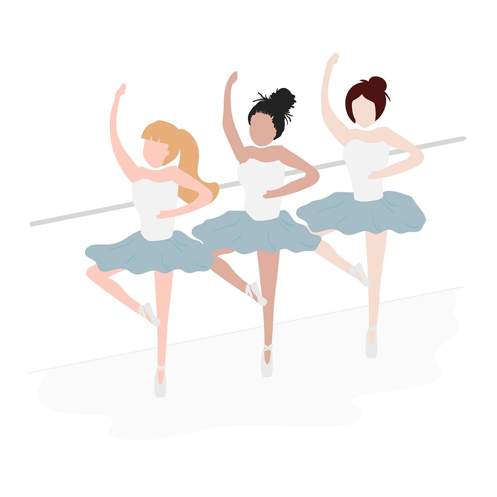 Character illustration of ballet dancers