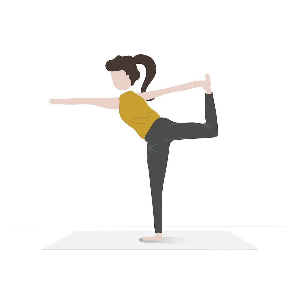 Character illustration of a woman doing a yoga pose
