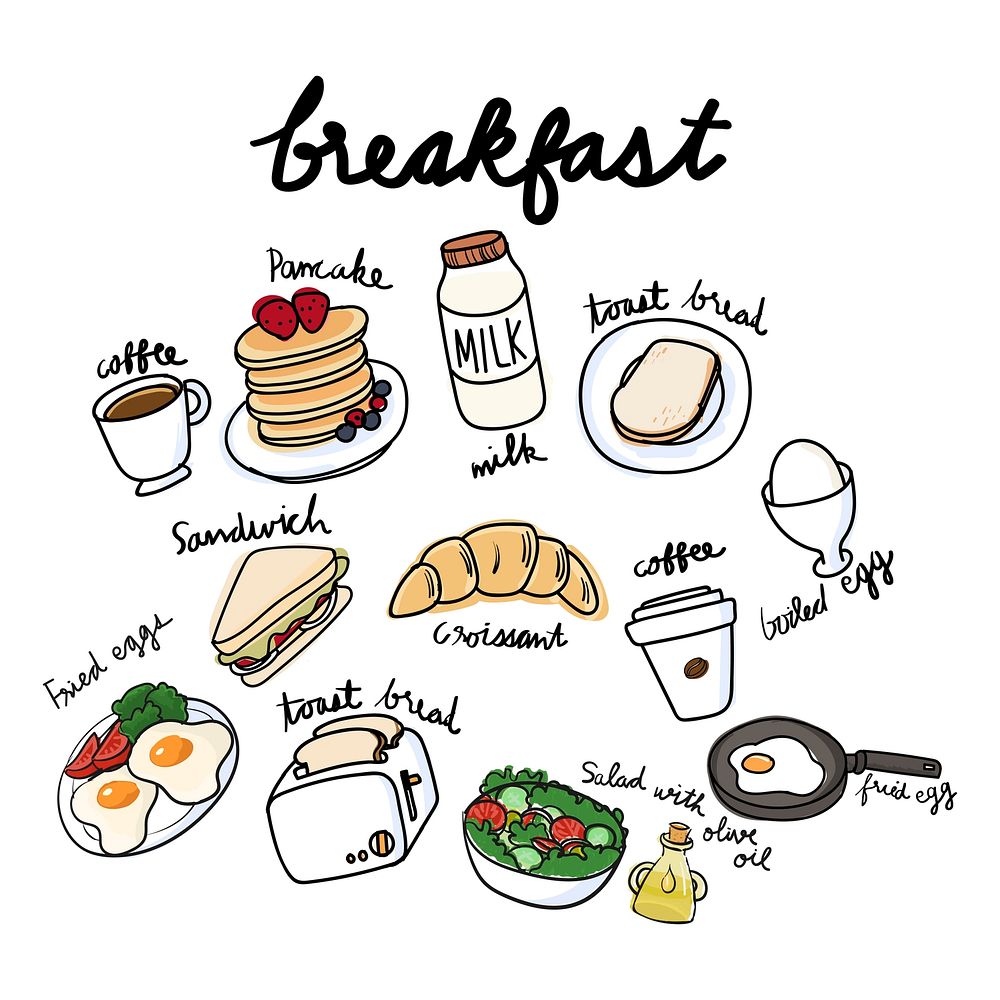 Vector of breakfast collection