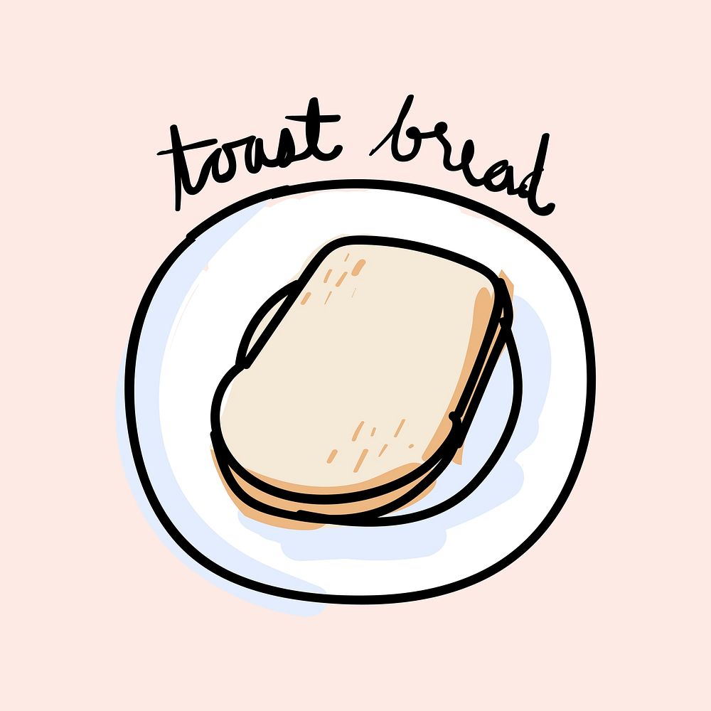 Illustration drawing style of bread