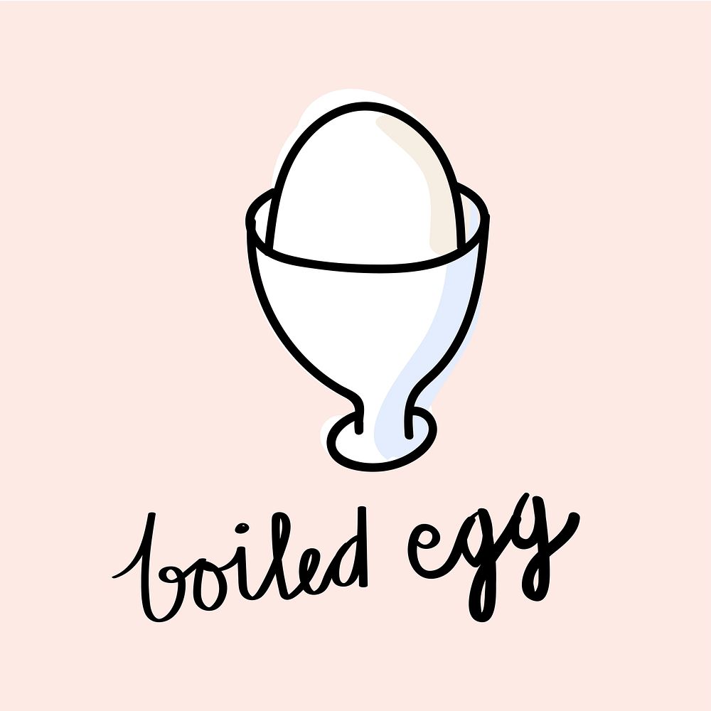 Illustration drawing style of boiled egg