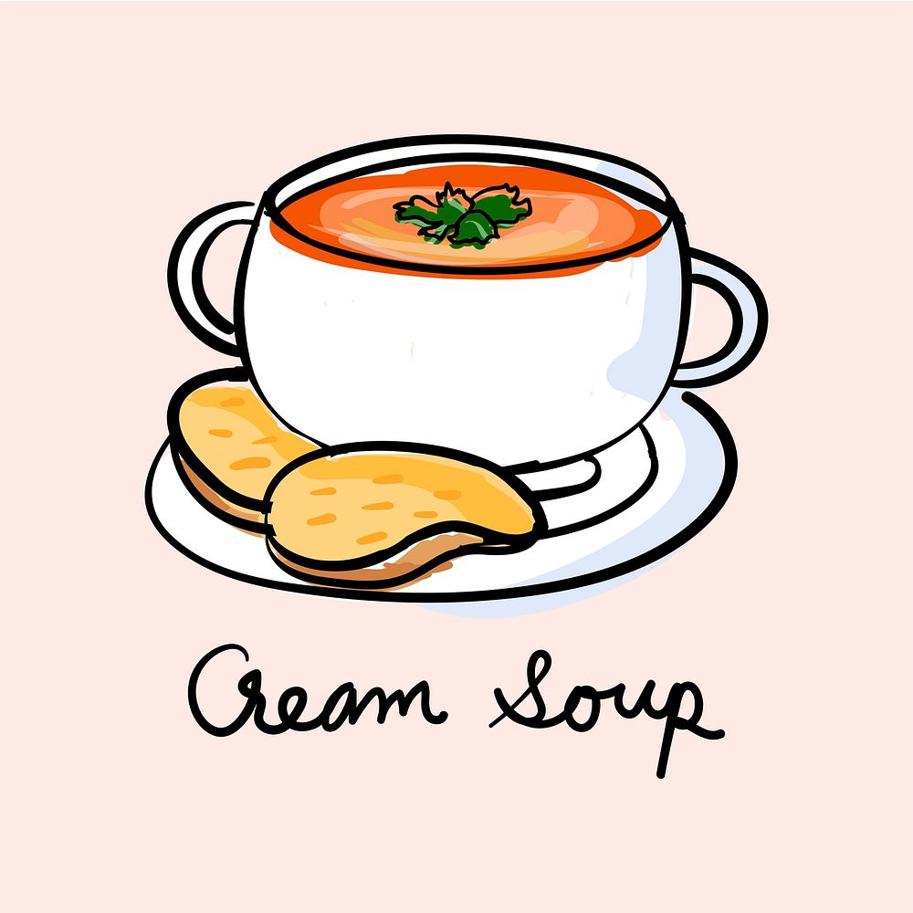 Illustration drawing style of soup