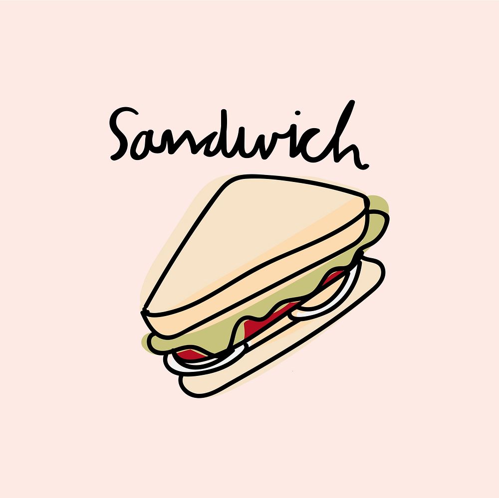 Illustration drawing style of sandwich