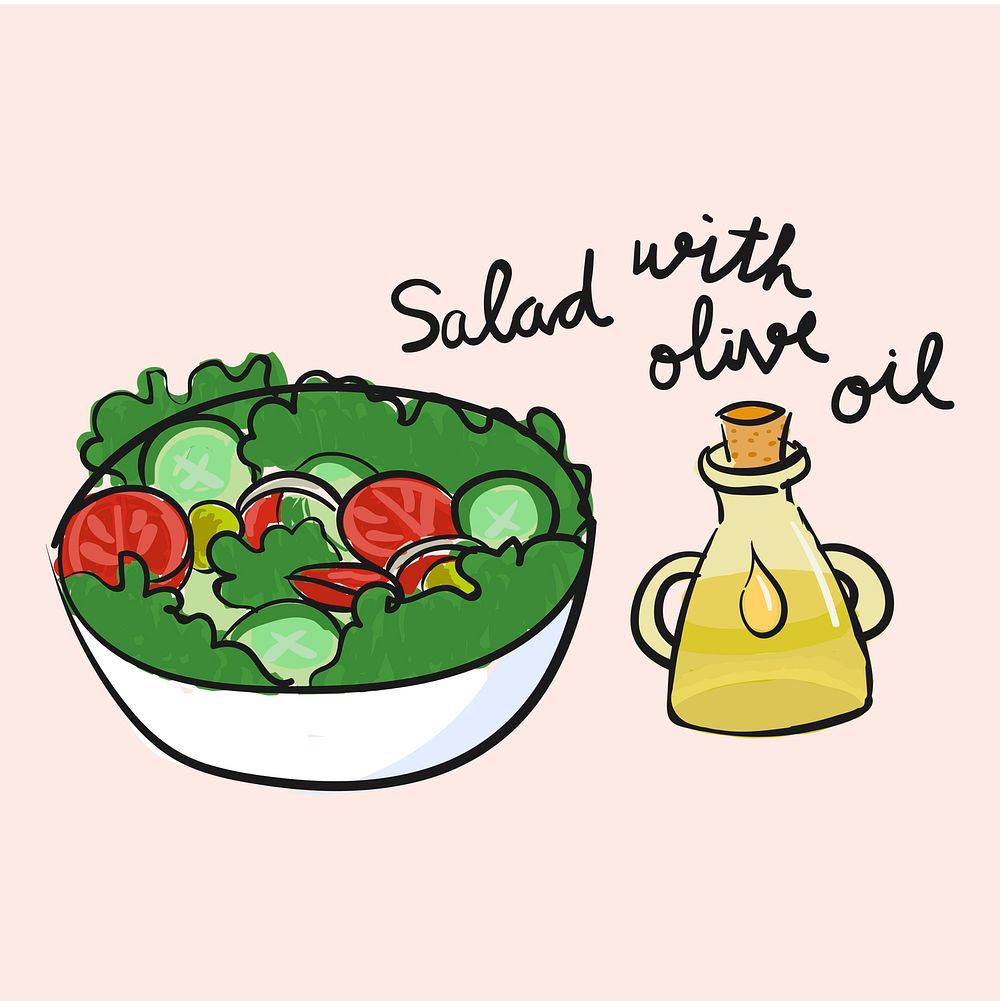 Illustration drawing style of salad