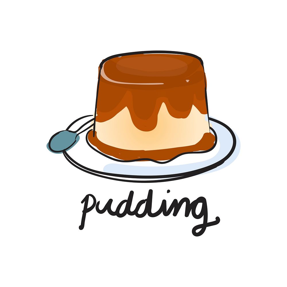 Illustration drawing style of pudding