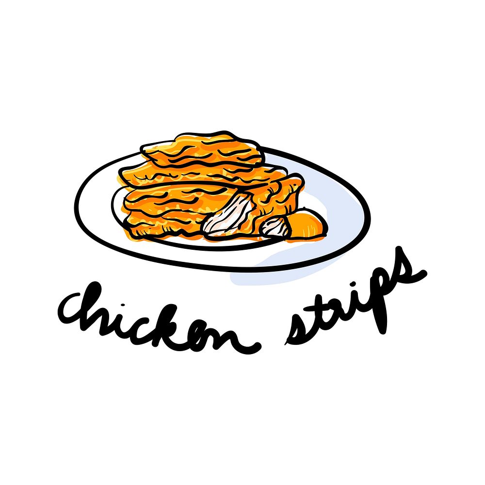 Illustration drawing style of chicken strips