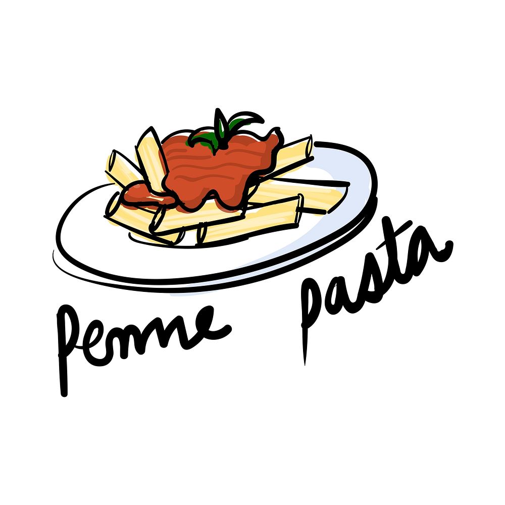 Illustration drawing style of pasta