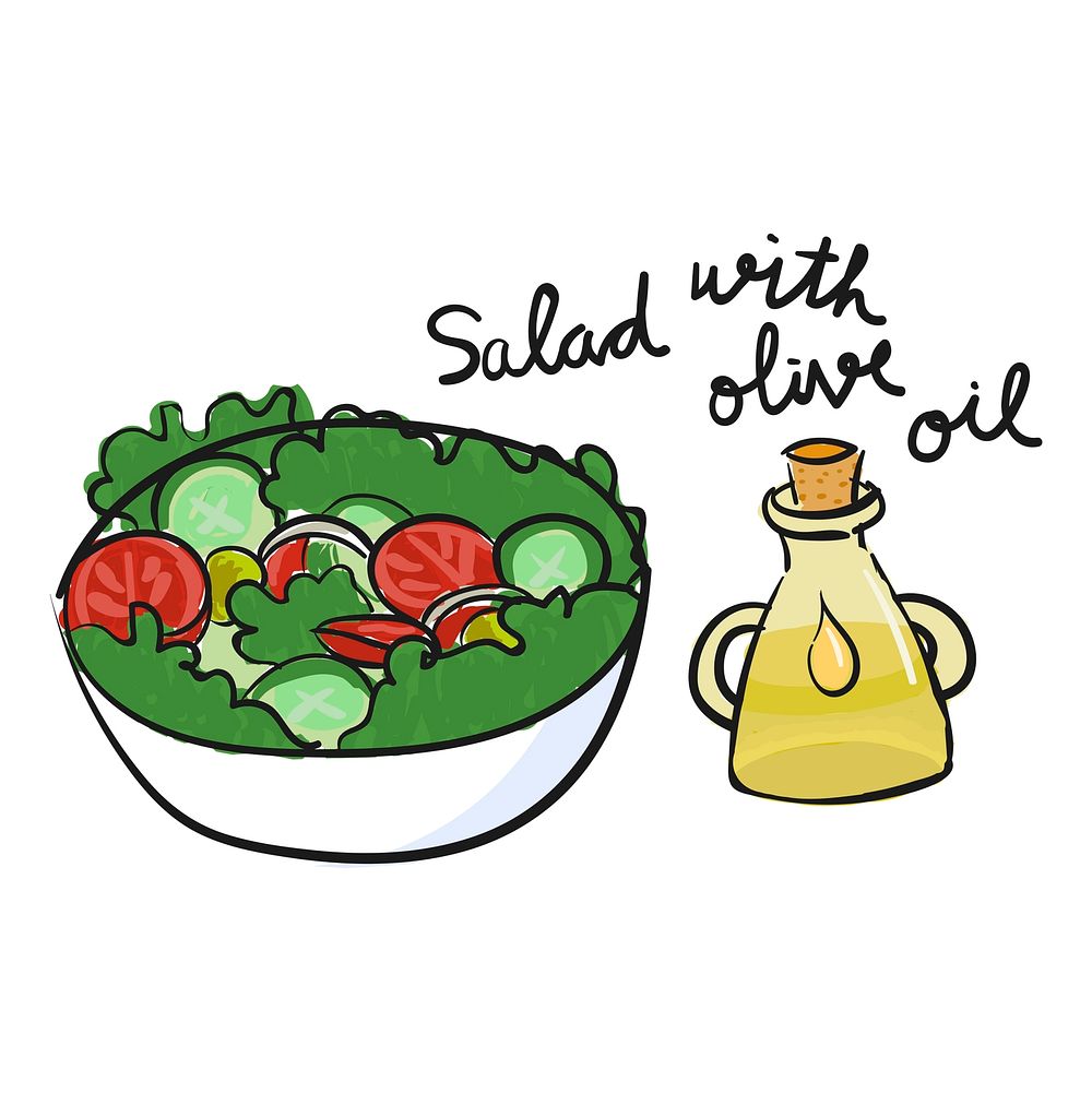 Illustration drawing style of salad