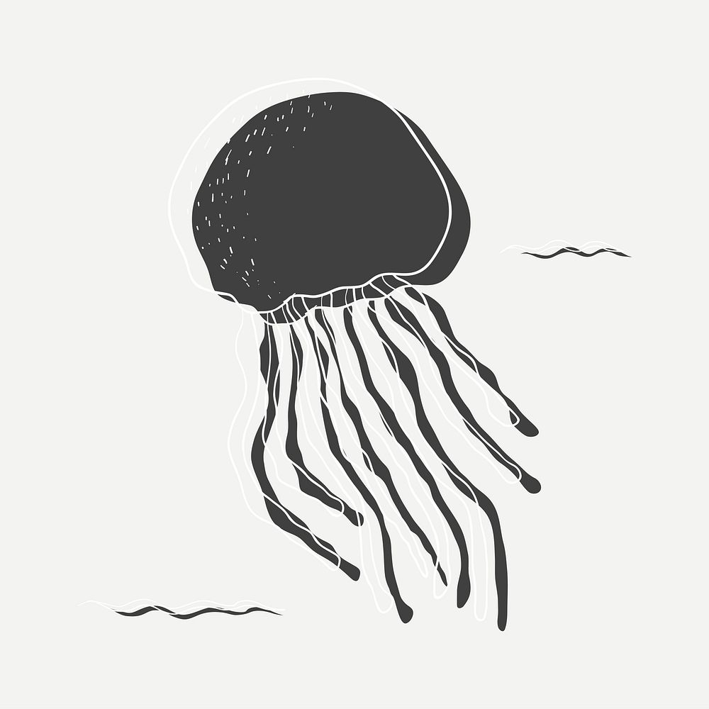 Black jellyfish illustration | Premium Vector Illustration - rawpixel