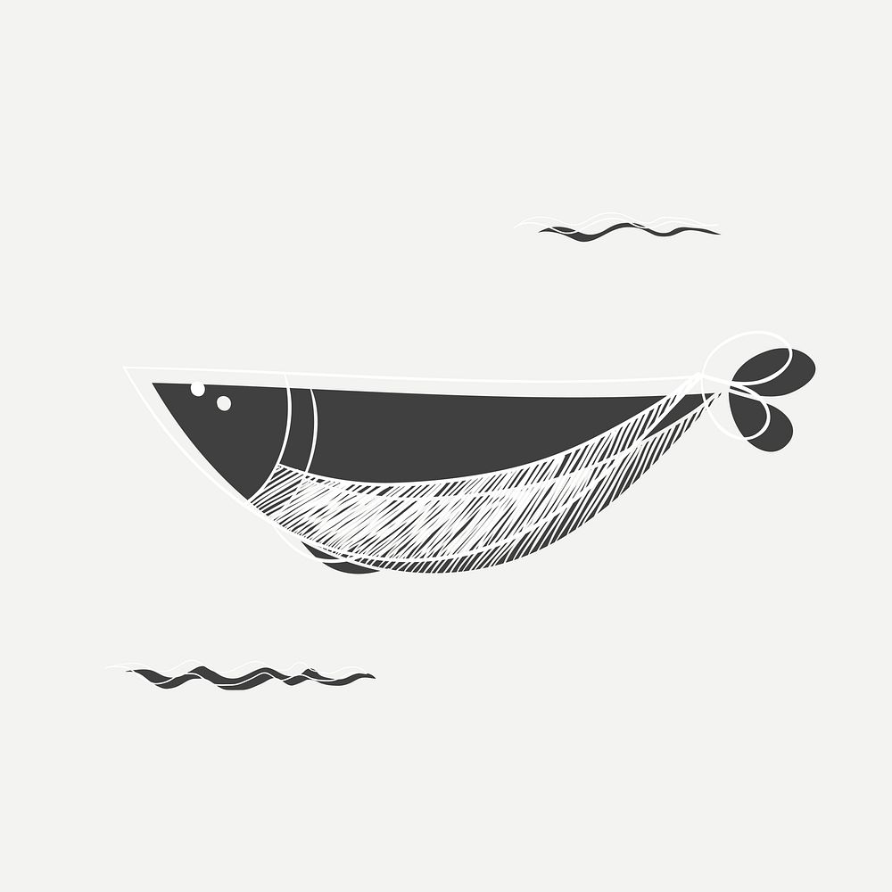 Fish doodle vector