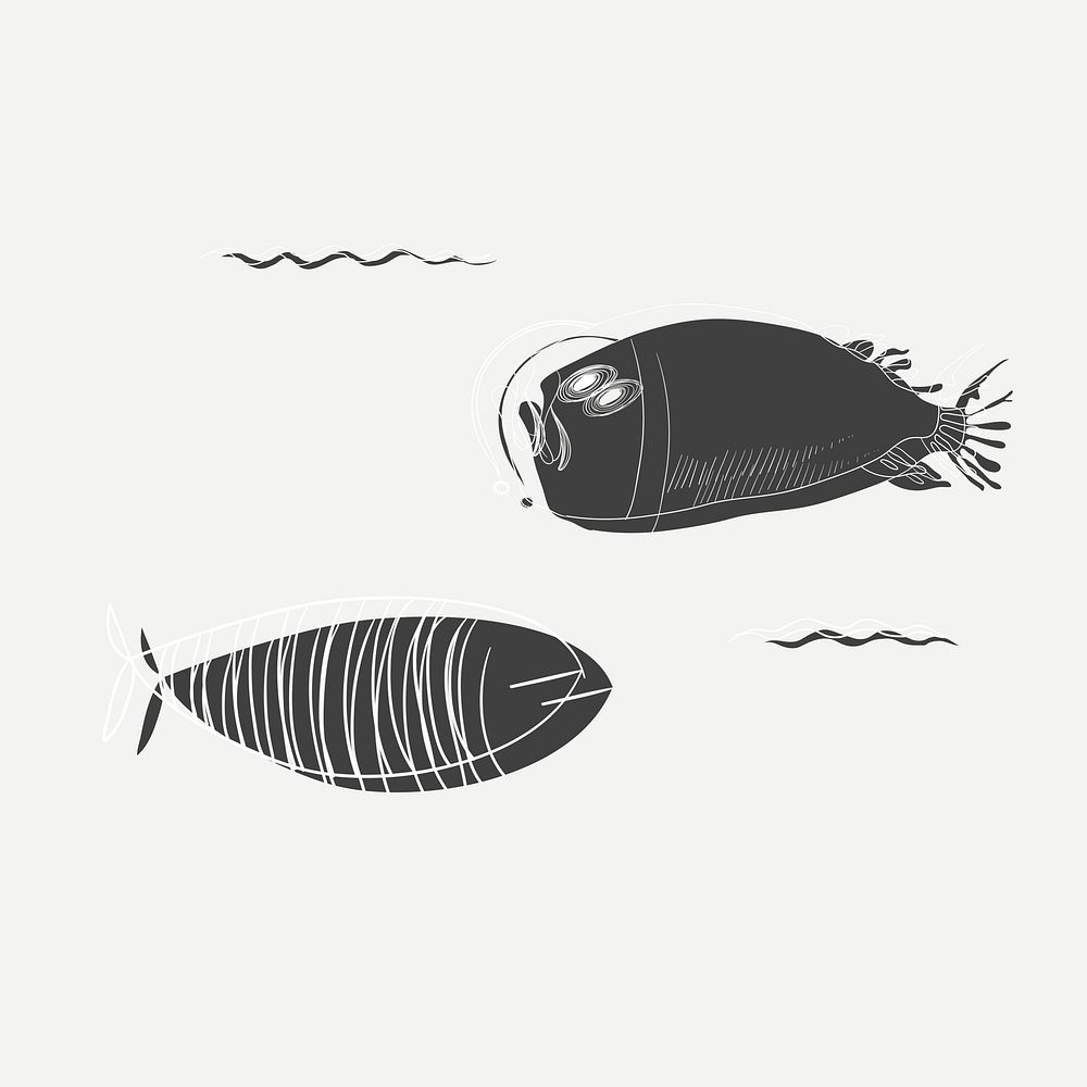 Fish drawing vector