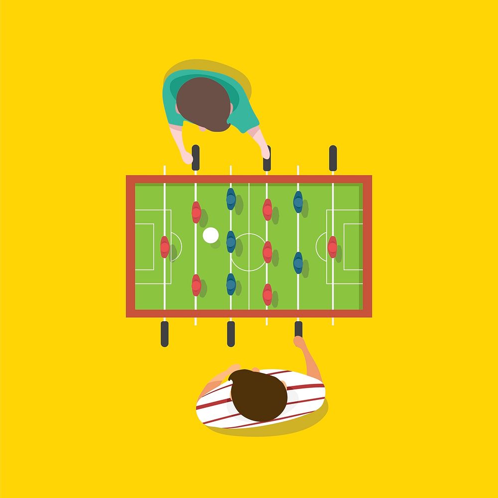 Vector of people playing football game tabletop 