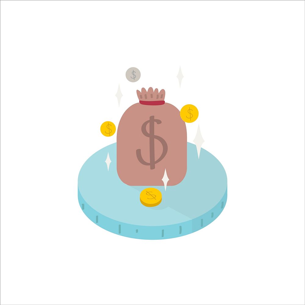 Illustration of a bag of cash icon